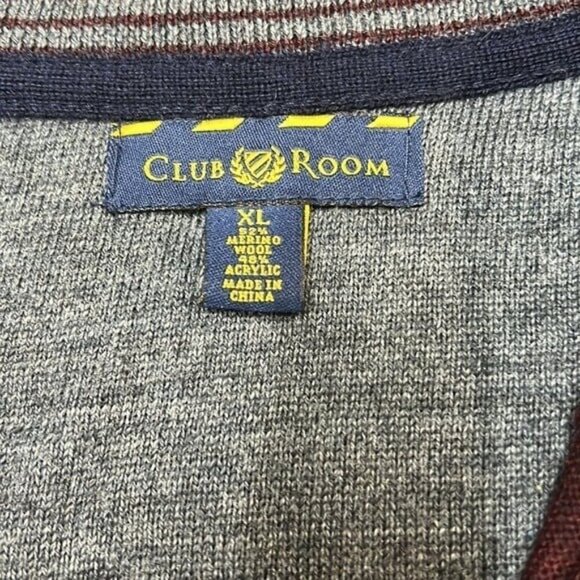 Mens Club Room SZ XL Merino Wool 1/4 Zip Long Sleeve PopOver Lightweight Sweater - Picture 7 of 11